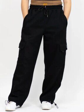 FB County Heavyweight Baggy Cargo Sweatpants Black S